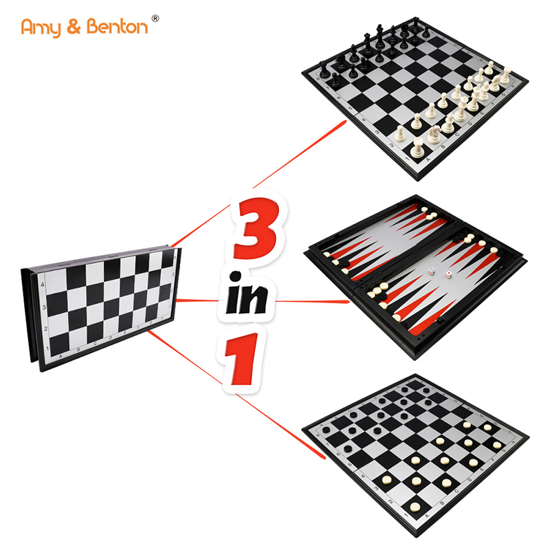 3-in-1-Travel-Chess-Set-miaraka amin'ny-Folding-Chess-Board-33