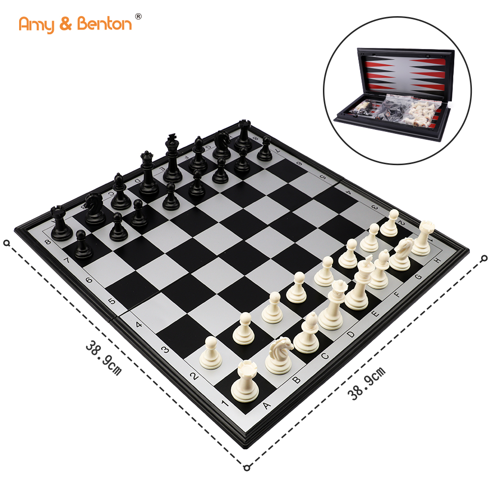 3 muri 1 Urugendo rwa Chess Yashyizweho hamwe na Folding Chess Board (5)