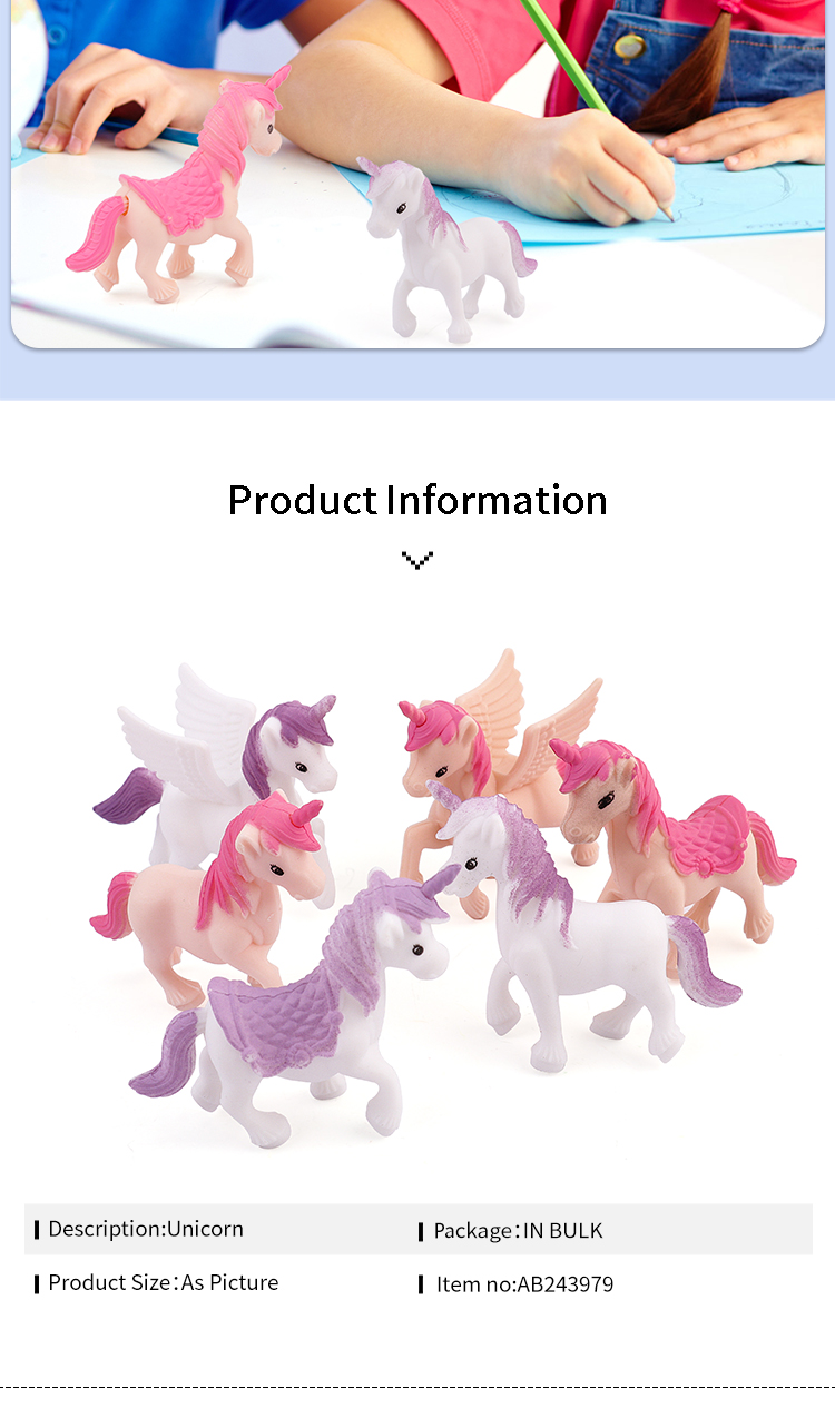 Unicorn Toy Figurine Ṣeto_04