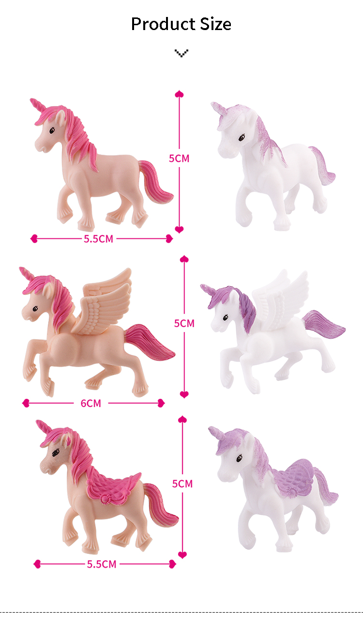 Set di figurine giocattolo unicorno_05