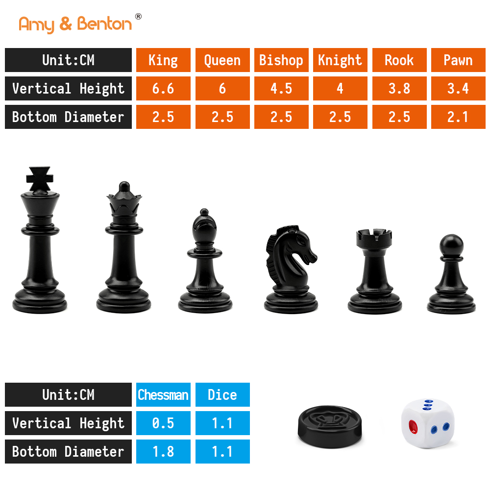 3 in 1 Travel Chess Set with Folding Chess Board (7)