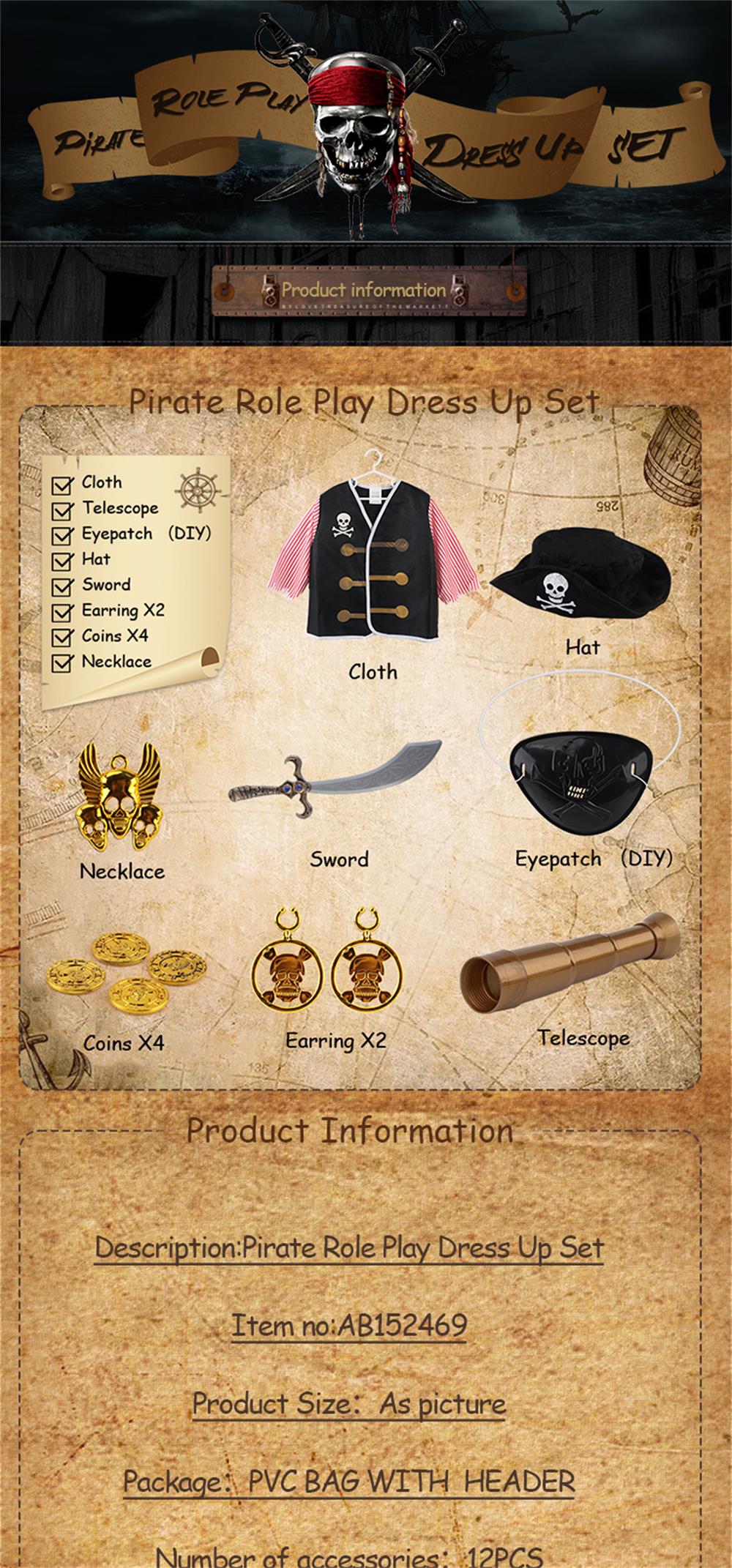 Pirate Costume Role Play Dress Up Set_01
